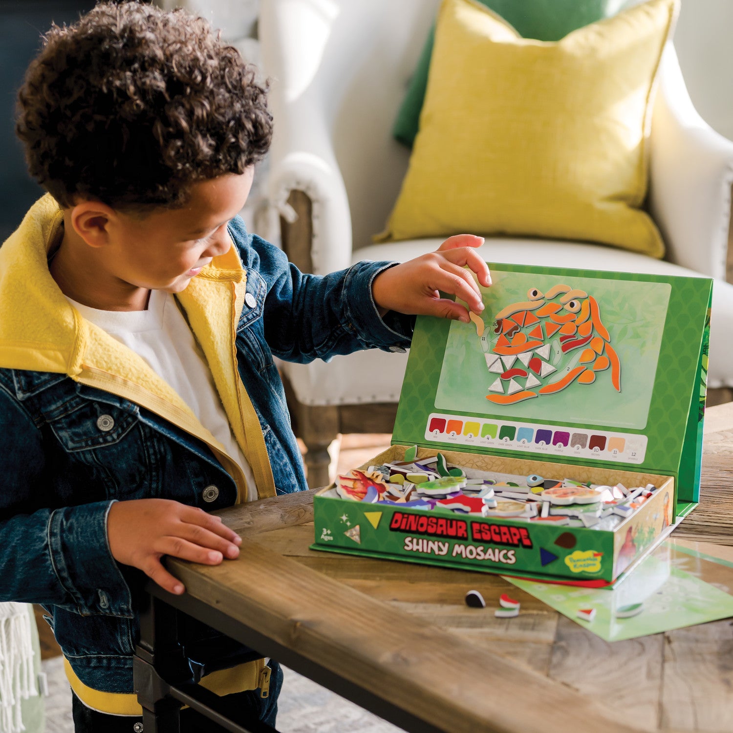 Peaceable Kingdom Dinosaur Escape Shiny Mosaics