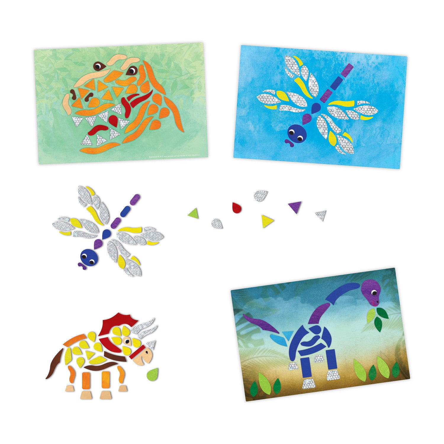 Peaceable Kingdom Dinosaur Escape Shiny Mosaics