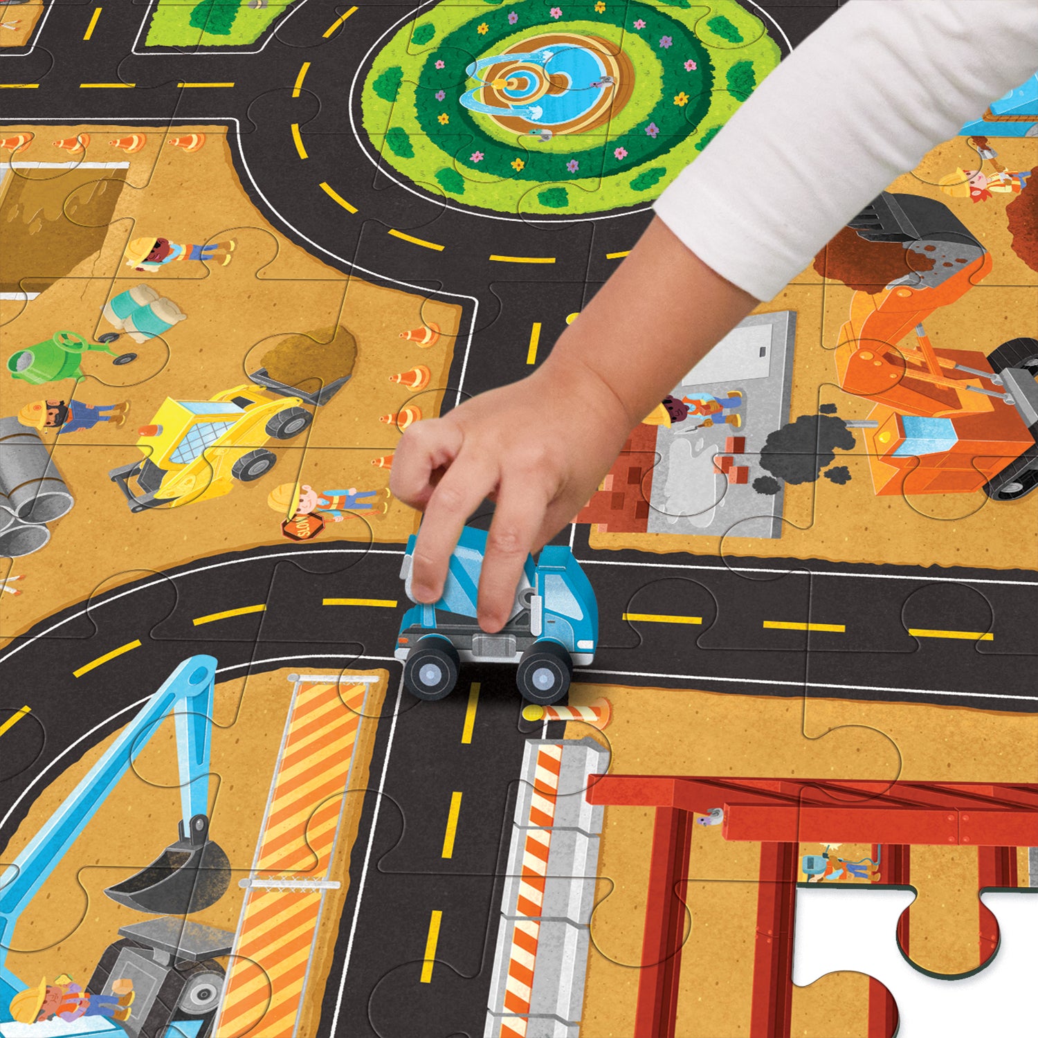 Peaceable Kingdom Puzzle & Play - Construction Site