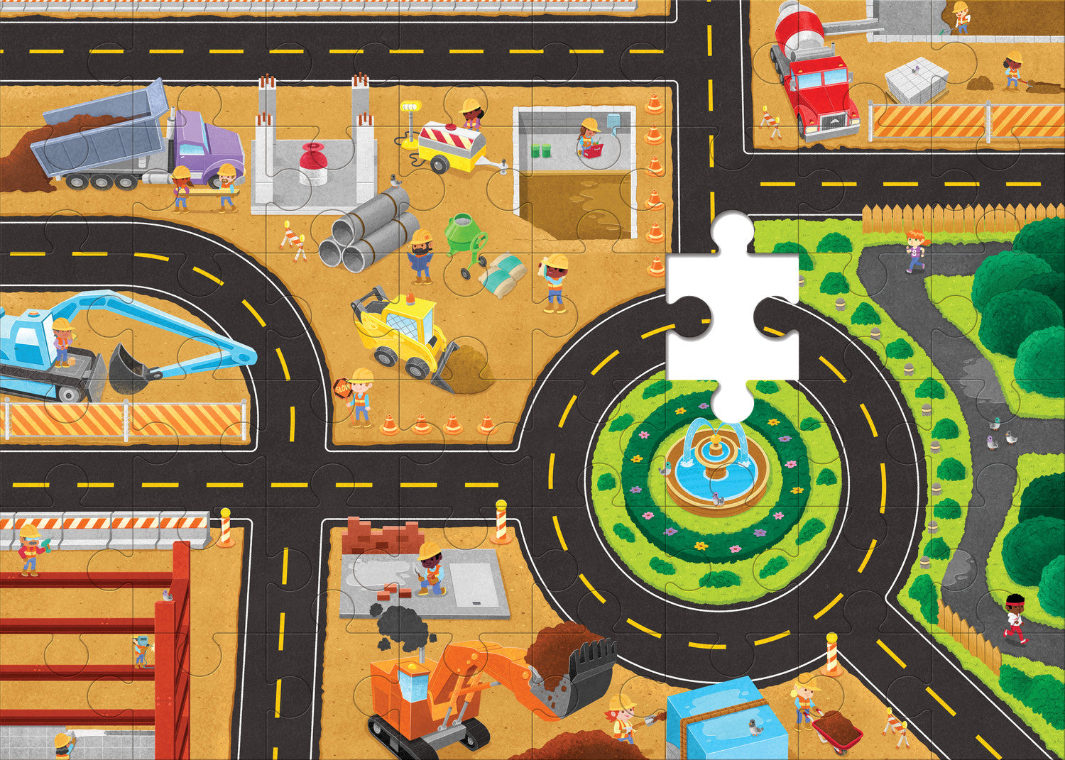Peaceable Kingdom Puzzle & Play - Construction Site