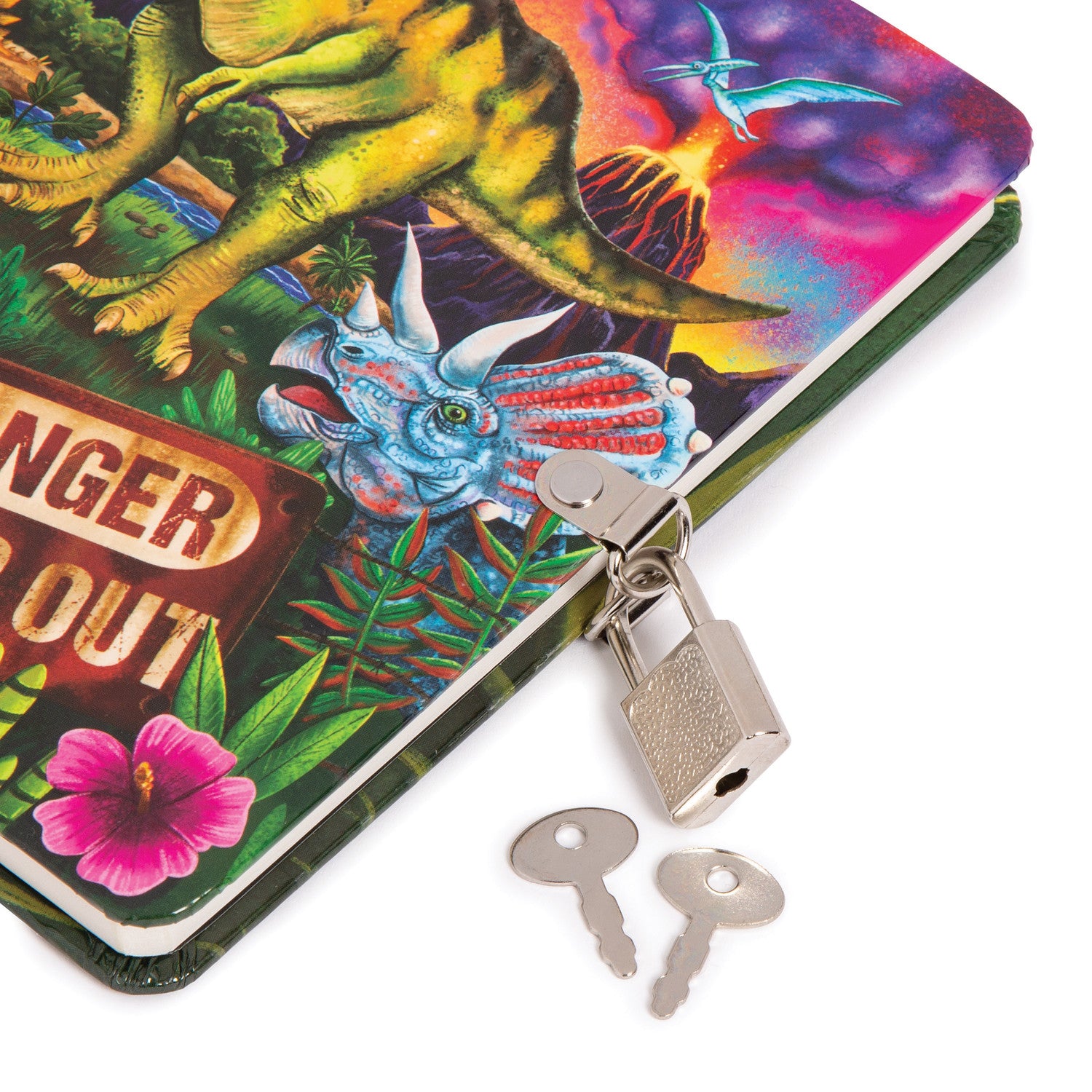 Peaceable Kingdom Lock & Key Diary - Dinosaur Glow in the Dark
