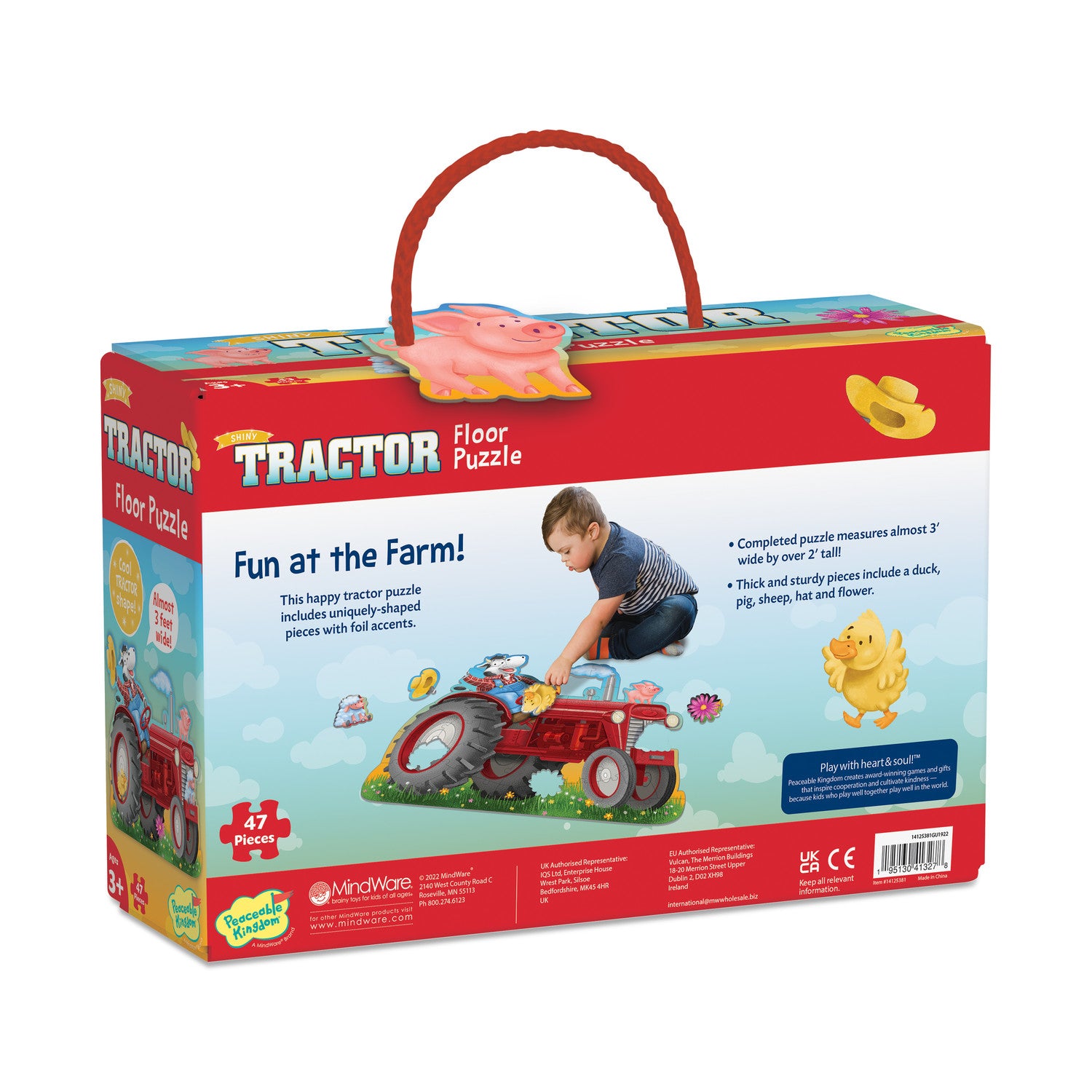 Peaceable Kingdom Shiny Tractor Floor Puzzle