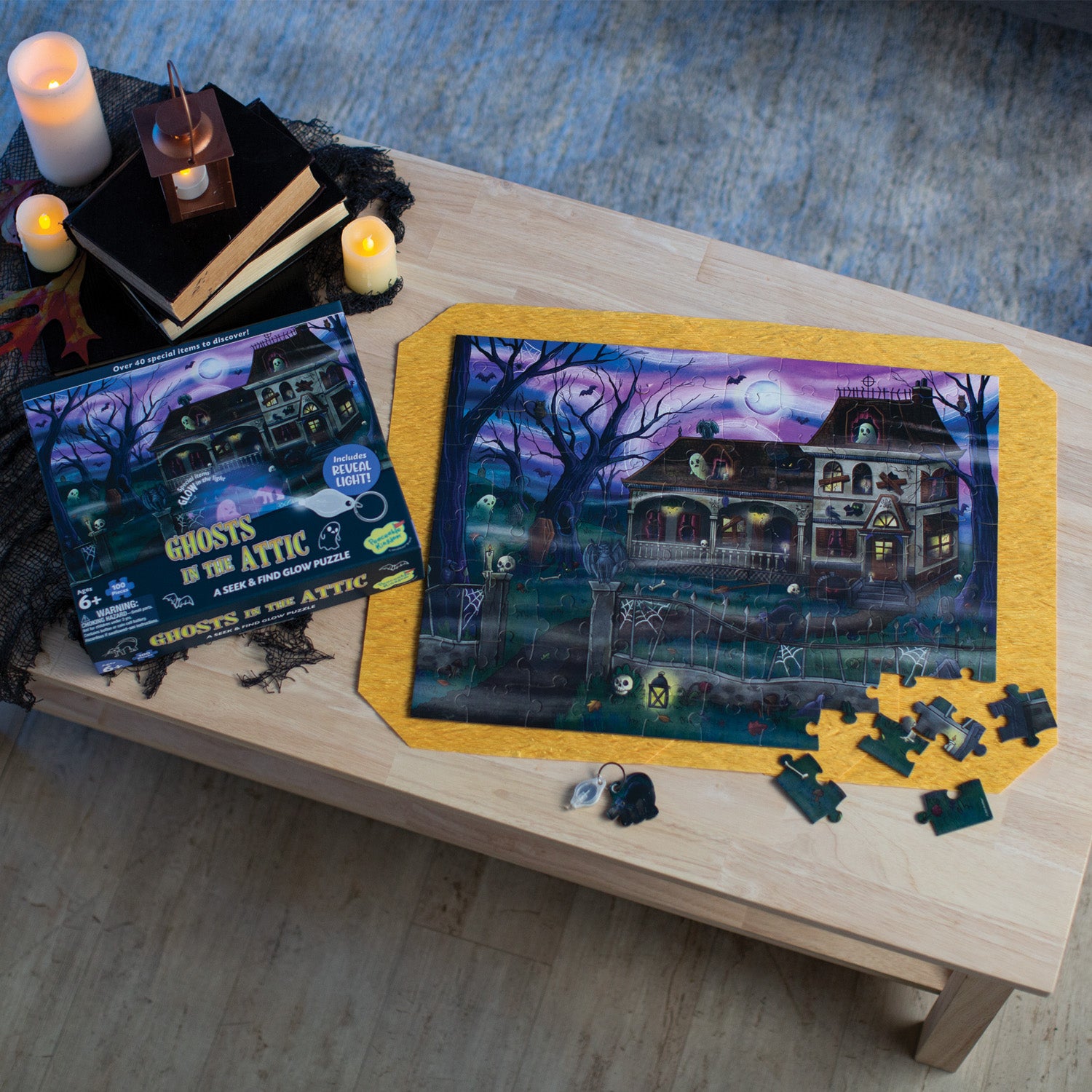 Peaceable Kingdom Ghosts in the Attic Glow Puzzle Game