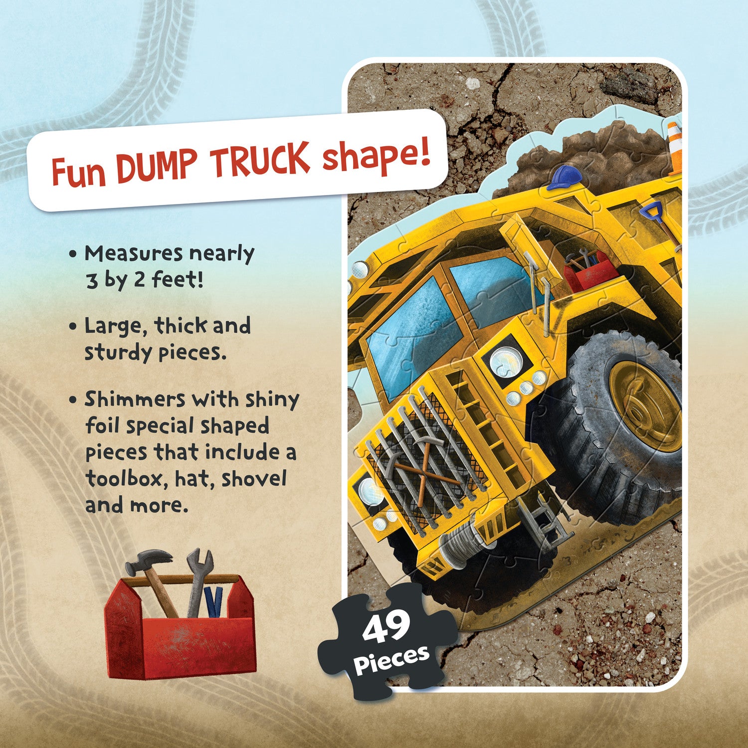Peaceable Kingdom Shiny Dump Truck Floor Puzzle