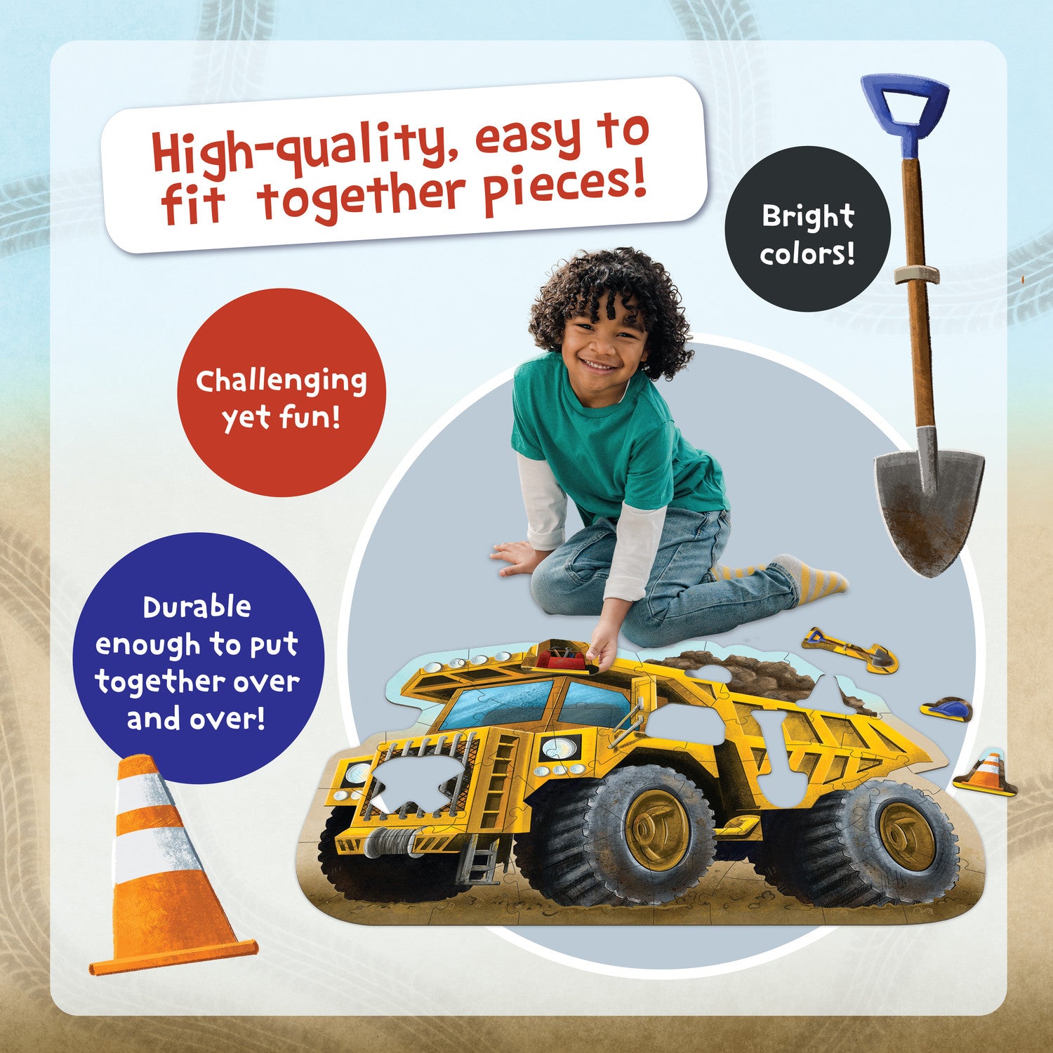 Peaceable Kingdom Shiny Dump Truck Floor Puzzle