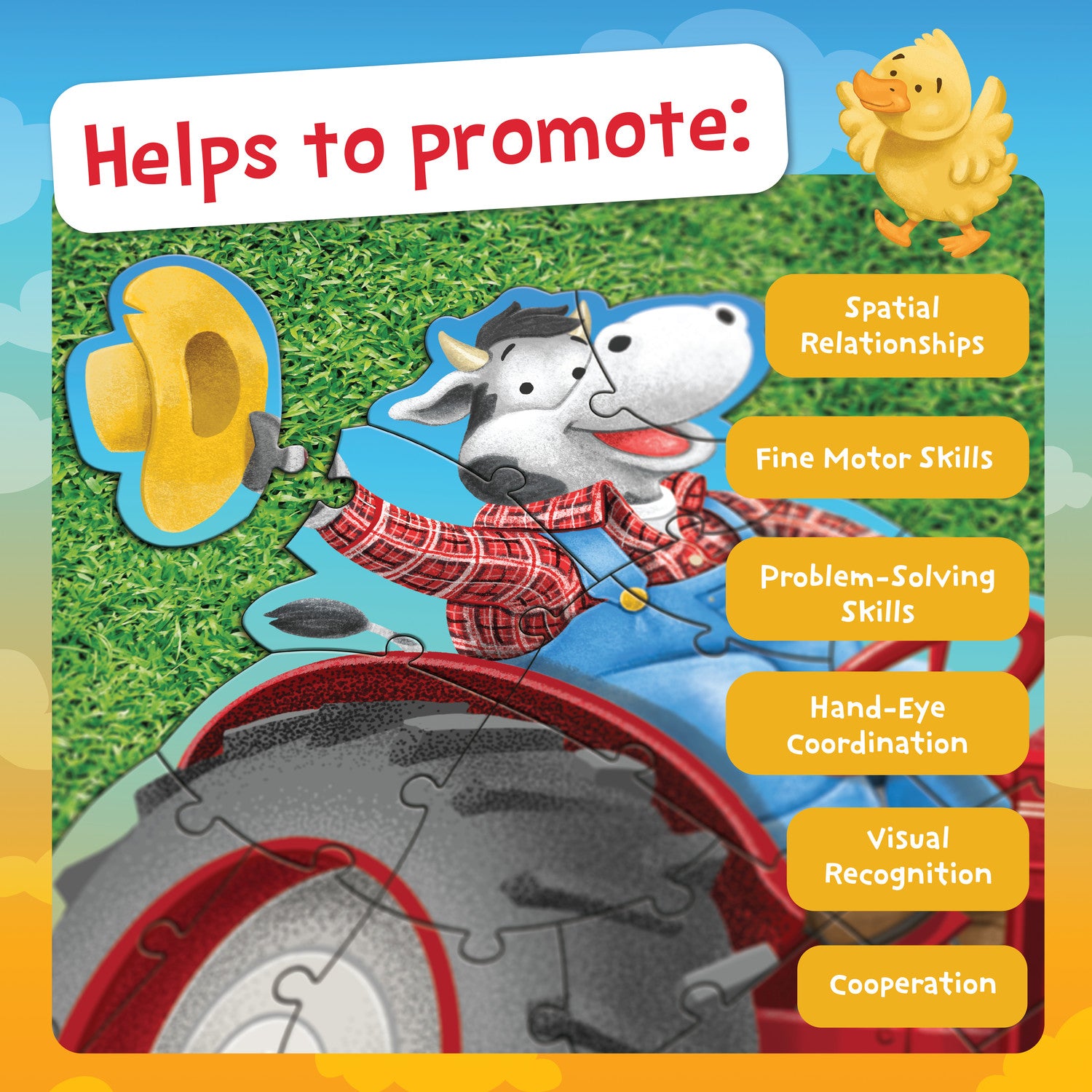 Peaceable Kingdom Shiny Tractor Floor Puzzle