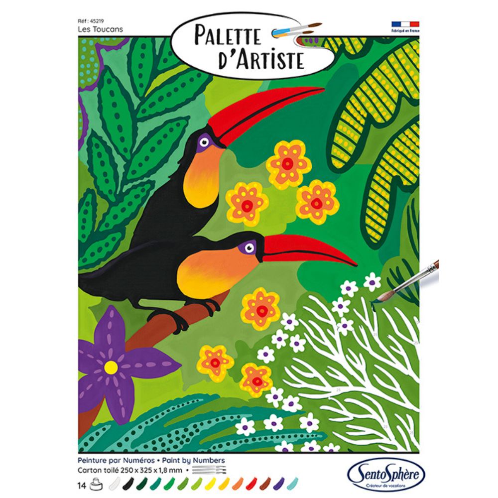 Sentosphere Painting By Numbers - Artist's Palette - Toucans