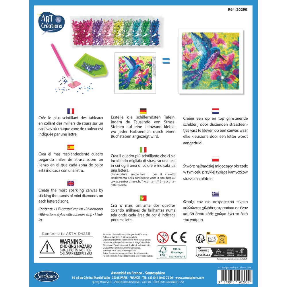 Sentosphère Diamond Art Craft Kit - Hummingbird