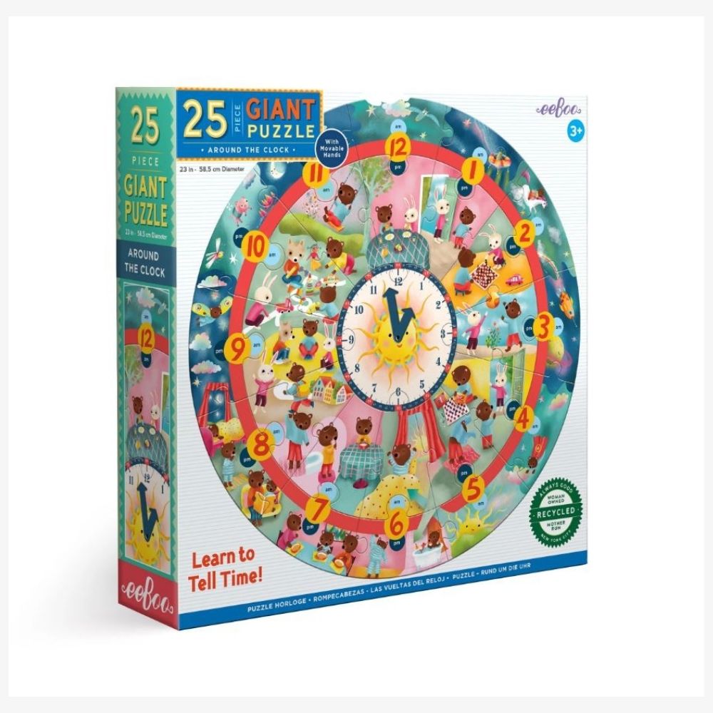 eeBoo Giant 25 Piece Jigsaw Puzzle - Around the Clock image 0