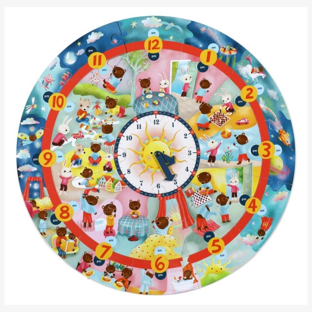eeBoo Giant 25 Piece Jigsaw Puzzle - Around the Clock image 1