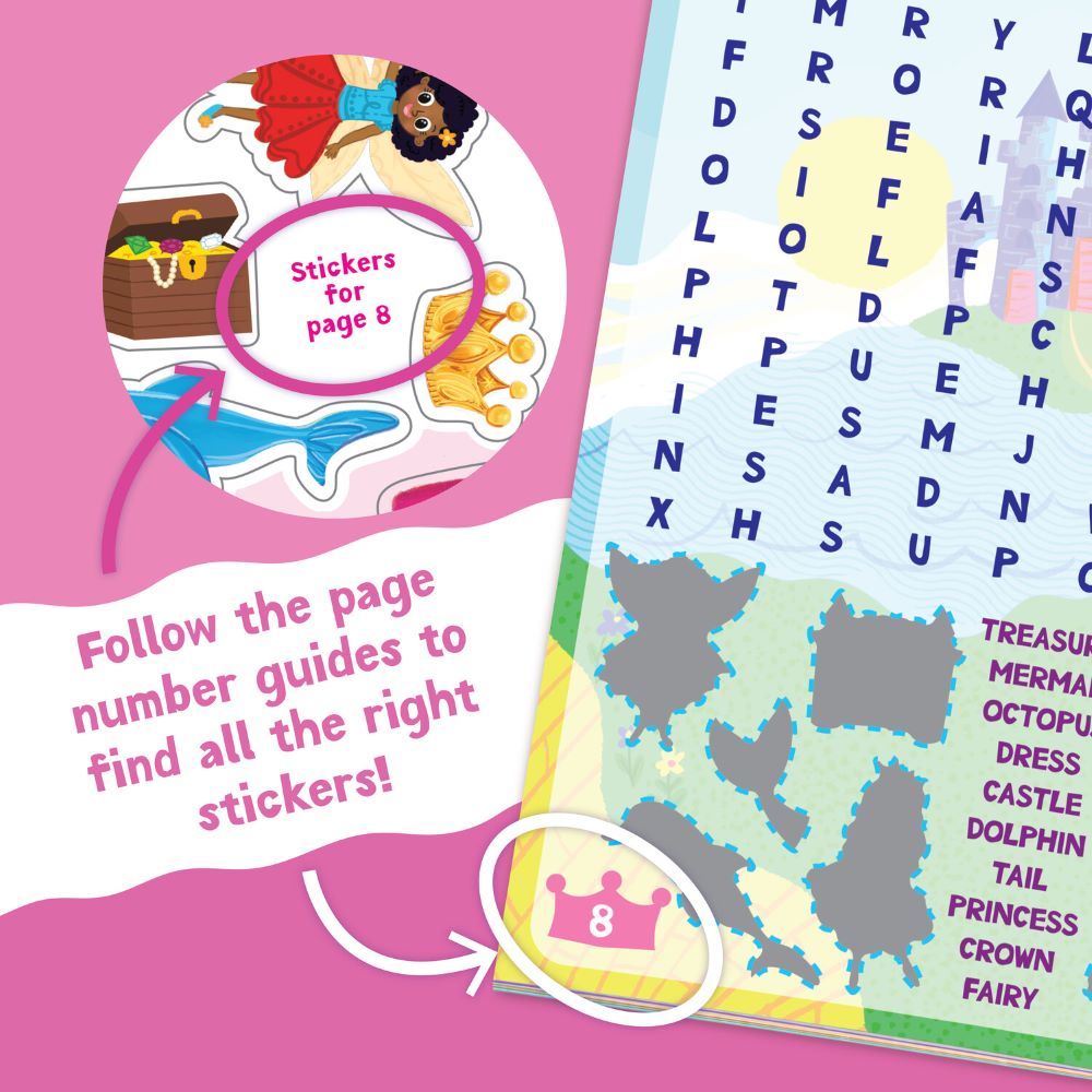 Sticker Activity Book - Mermaid, Princess & Fairy Friends by Peaceable Kingdom image 5
