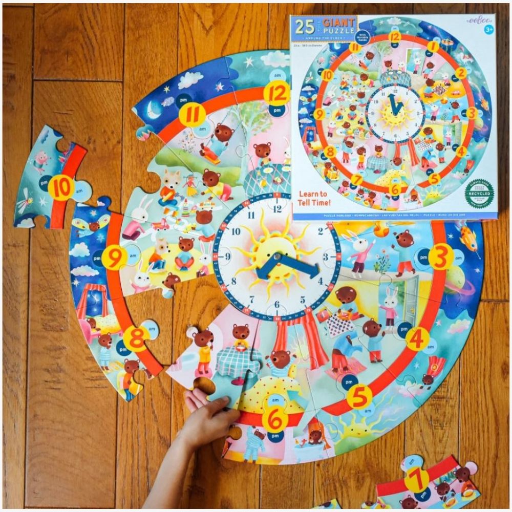 eeBoo Giant 25 Piece Jigsaw Puzzle - Around the Clock image 2