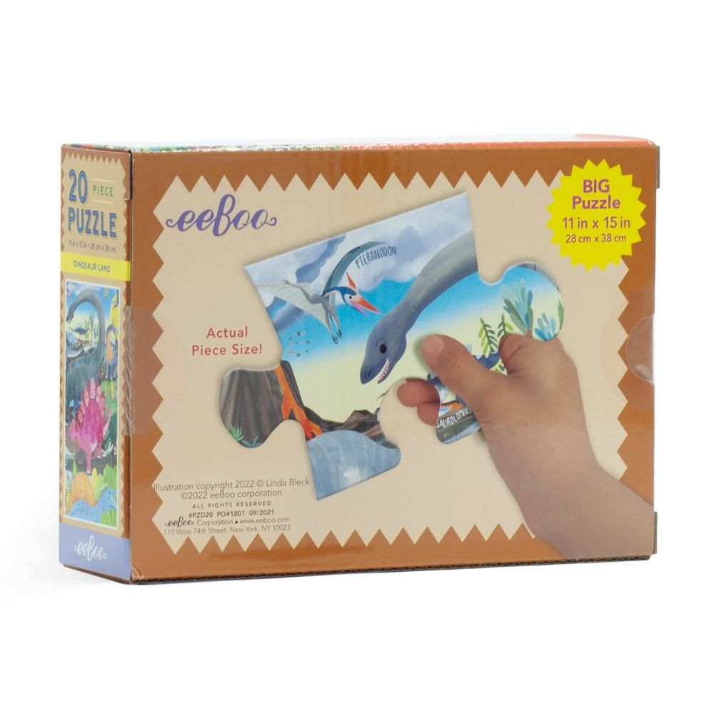 eeBoo 20 Piece Jigsaw Puzzle - Dinosaur Land