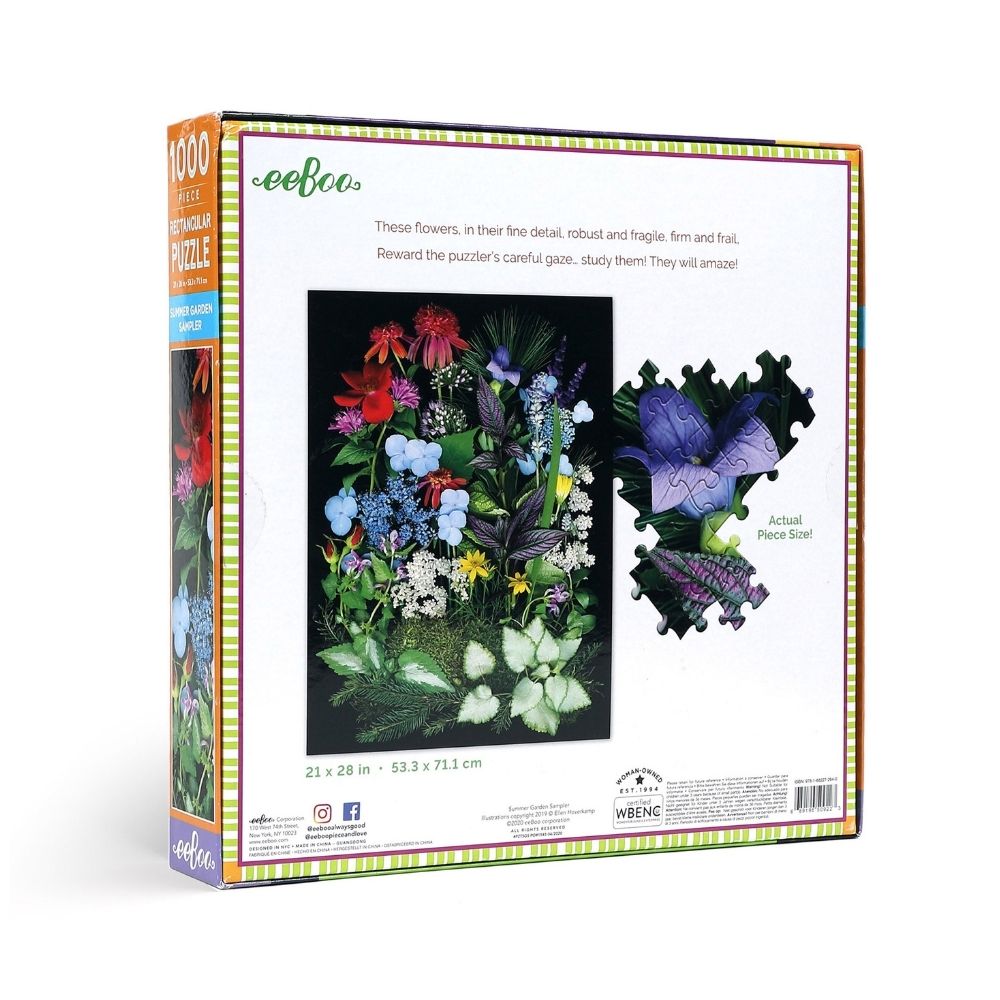 eeBoo 1000 Piece Jigsaw Puzzle - Summer Garden Sampler