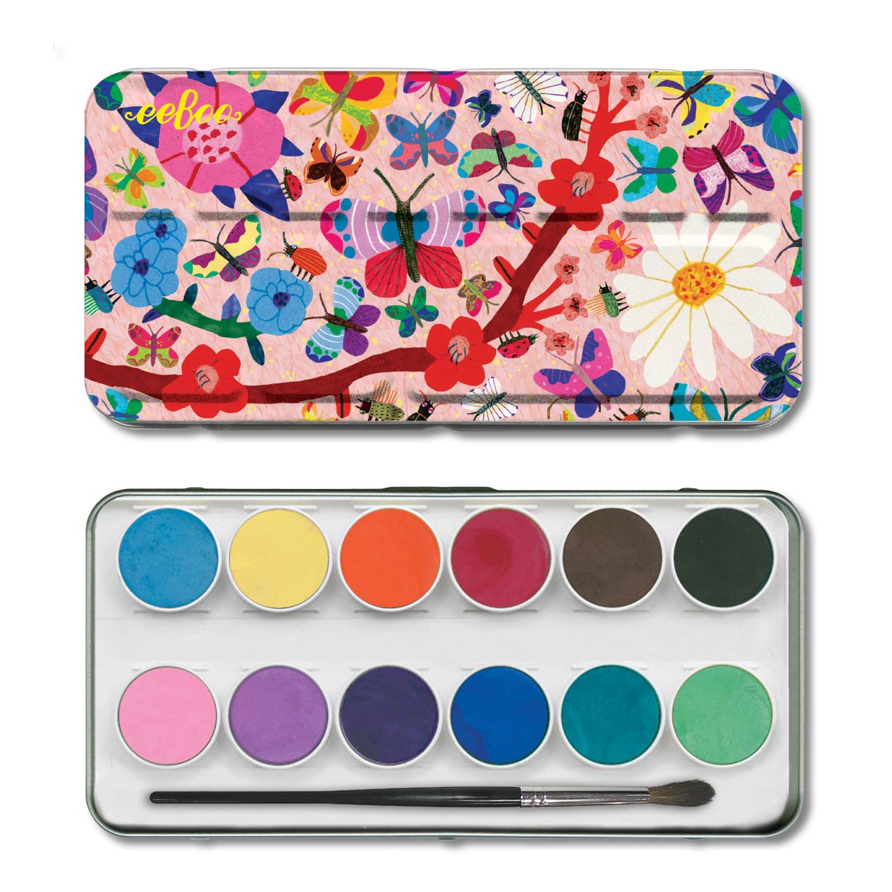 eeBoo Watercolours in a Tin - Butterflies image 0