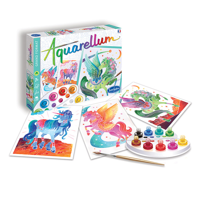 Paint By Numbers - Aquarellum Unicorns & Pegasus - Large image 0