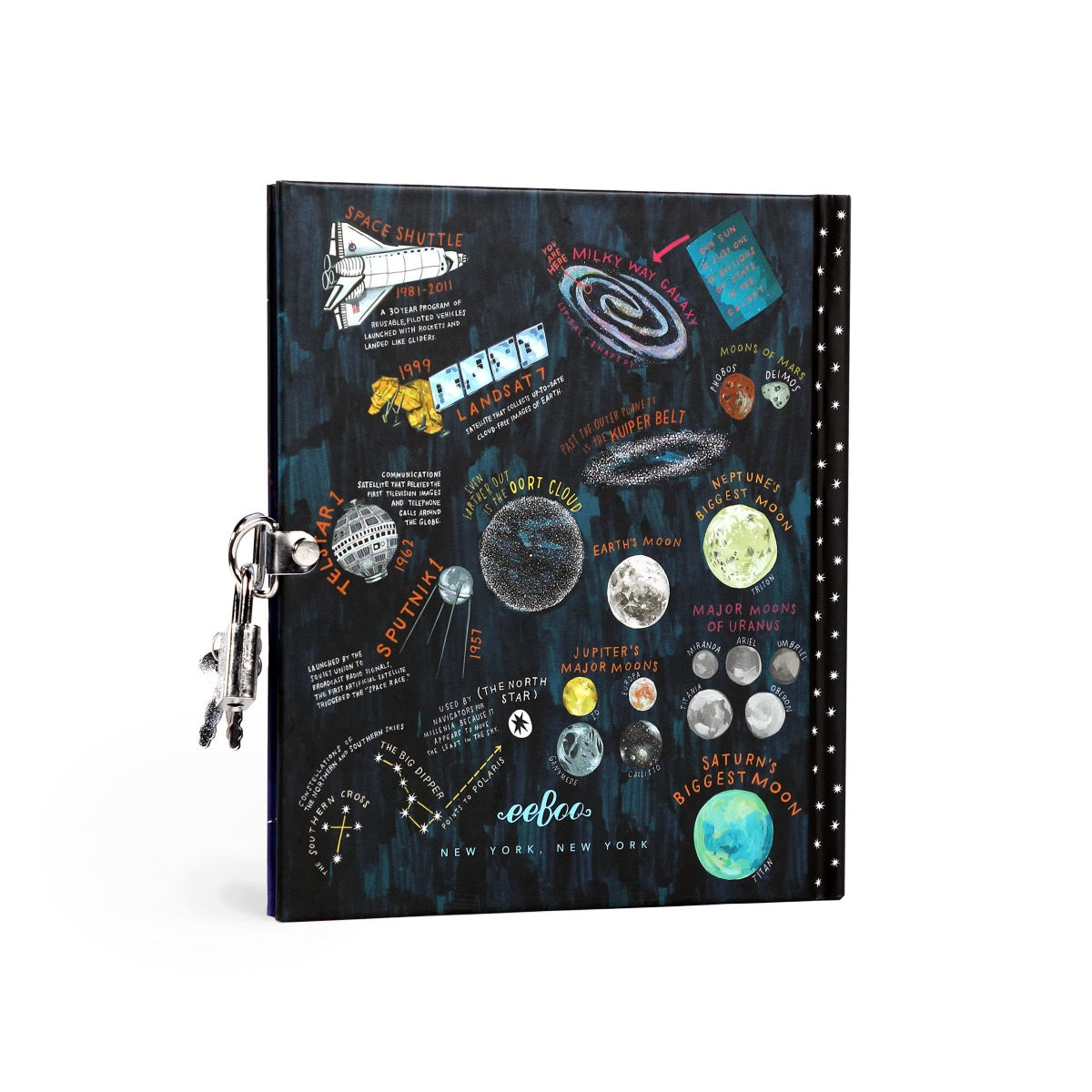 eeBoo Diary with Lock & Key - Space Adventure